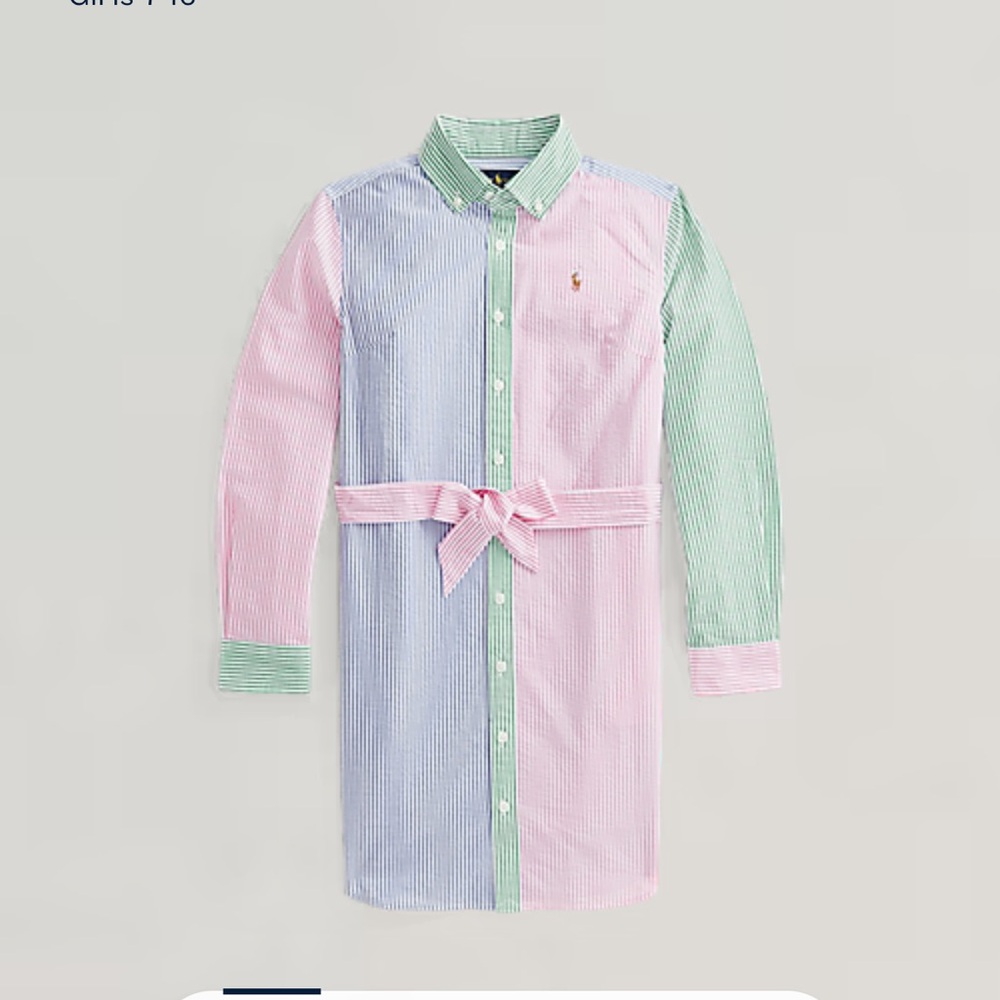 polo ralph lauren Seersucker Fun Shirtdress for girls size 10